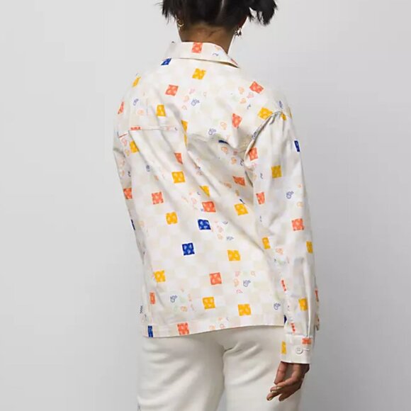 VANS NWT Anaheim Paisley Check Long Sleeve Buttondown Top - Picture 3 of 8